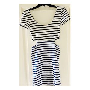UO Striped Bodycon Dress with Cutouts